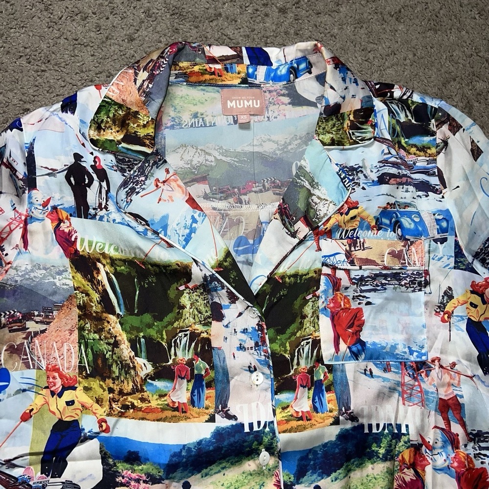 Show Me Your Mumu Postcard Pajamas Set‎ Women's Classic Size XS